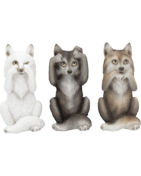 Three Wise Wolves 10cm